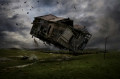 Memory drift, Wizard of Oz, Flying house, spinning House, computer generated, photo of the day, photobotos, floating house