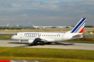 An Air France regional jet in Paris
